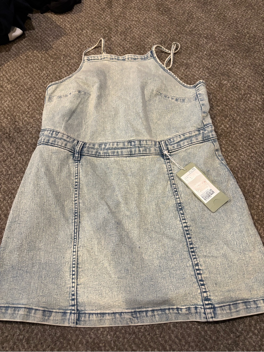 H&M Light Blue Denim Pinafore Dress